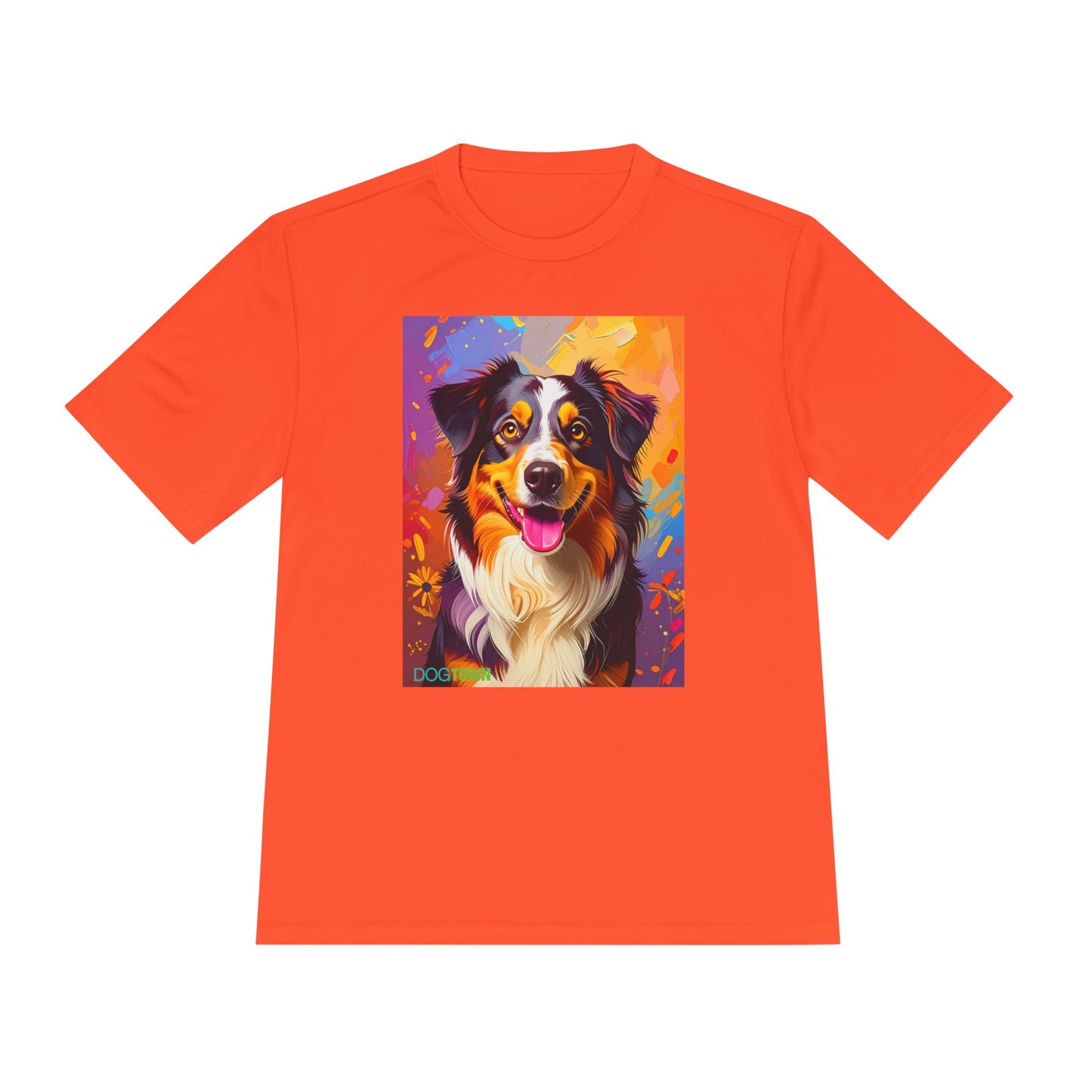 Pup Art Canvas Unisex Moisture Wicking Tee (Australian Shepherd)