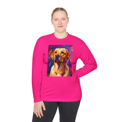 Pup Art Canvas Sport Long Sleeve Tee (Yellow Lab)