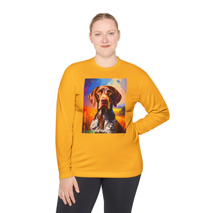 Pup Art Canvas Sport Long Sleeve Tee (German Shorthaired Pointer)