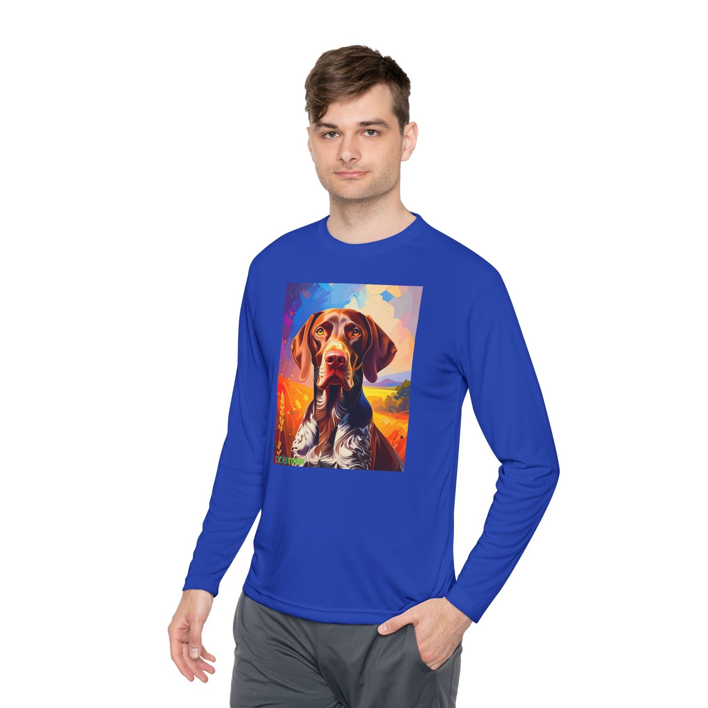 Pup Art Canvas Sport Long Sleeve Tee (German Shorthaired Pointer)