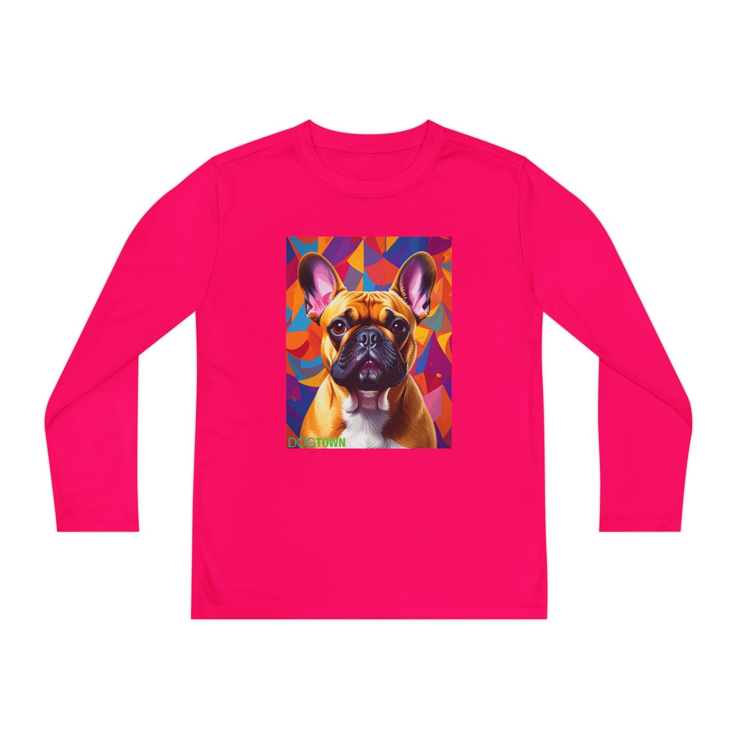 Pup Art Canvas - Kid's Sport Long Sleeve Tee (French Bulldog)