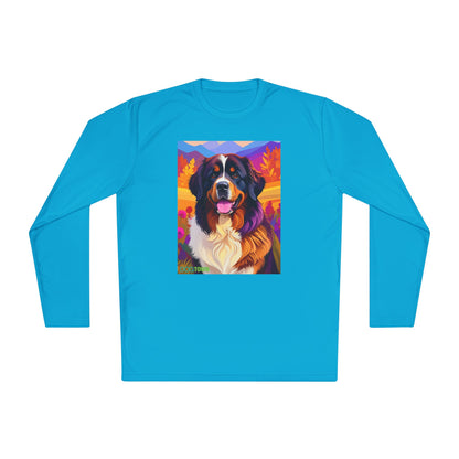 Pup Art Canvas Sport Long Sleeve Tee (Bernese Mountain Dog)