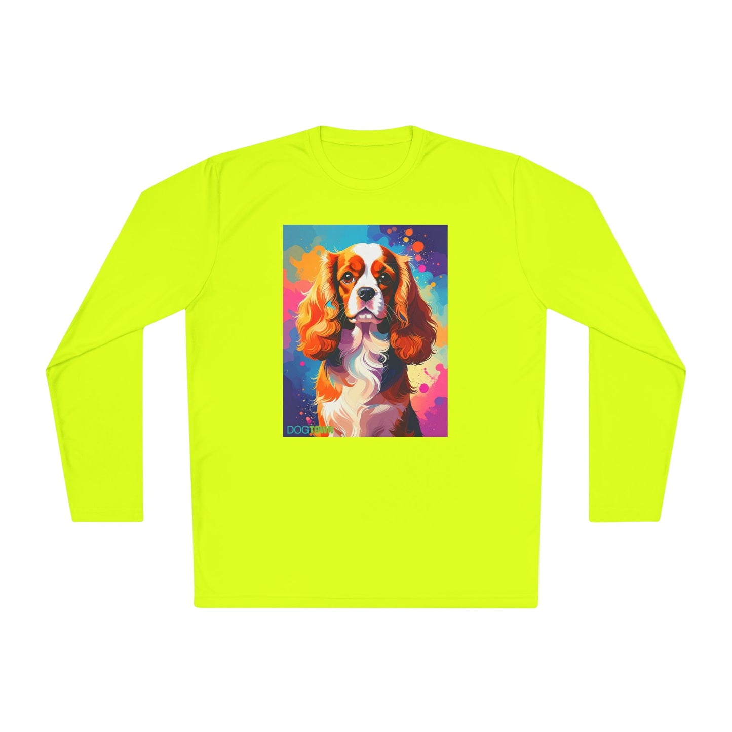 Pup Art Canvas Sport Long Sleeve Tee (Cavalier King Charles Spaniel)