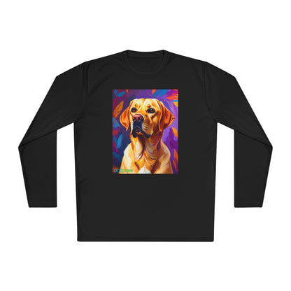 Pup Art Canvas Sport Long Sleeve Tee (Yellow Lab)