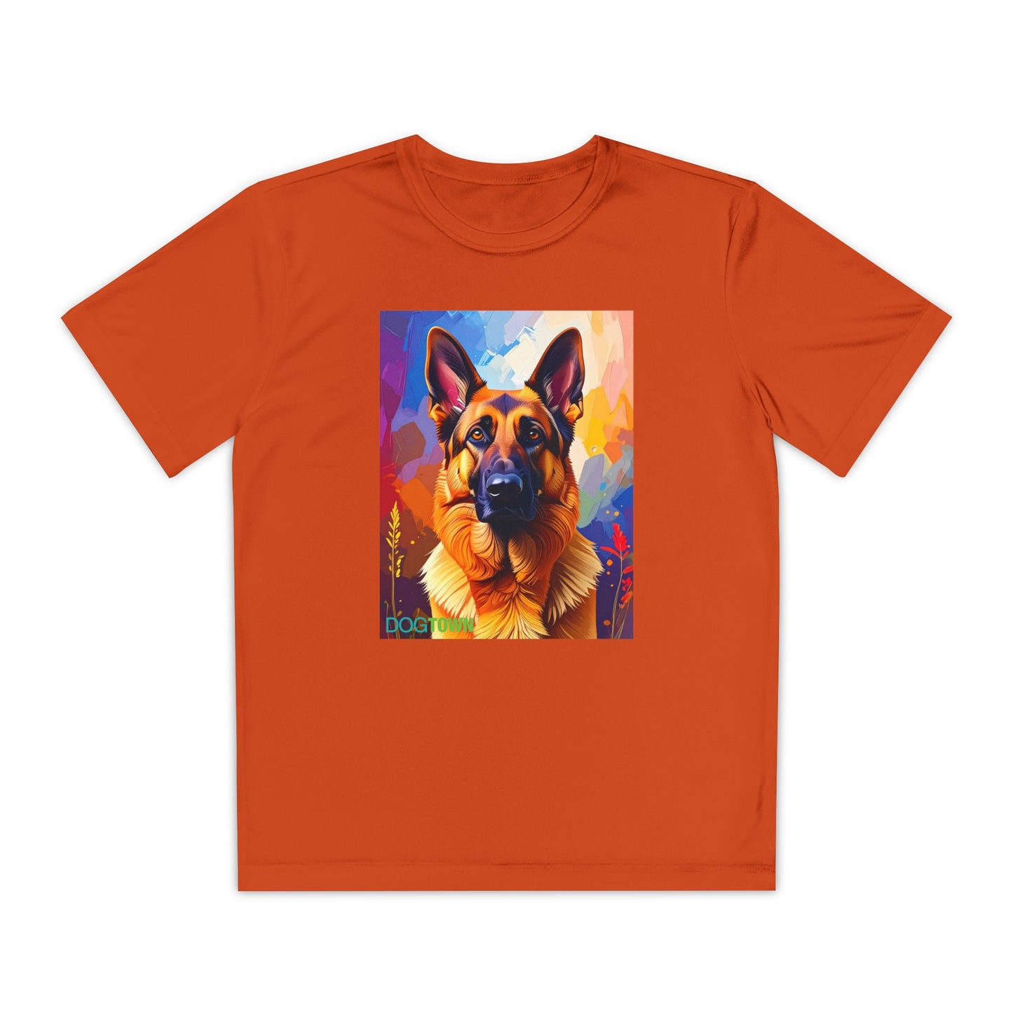 Pup Art Canvas - Kid's Sport Short Sleeve Tee (German Shepherd)