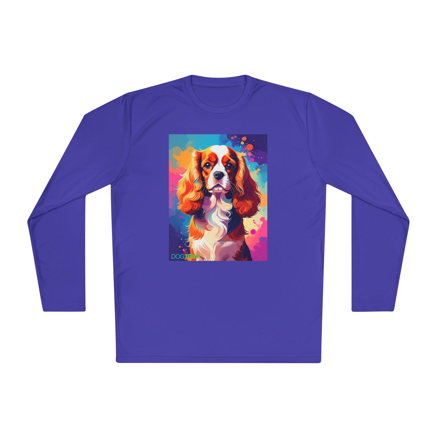 Pup Art Canvas Sport Long Sleeve Tee (Cavalier King Charles Spaniel)