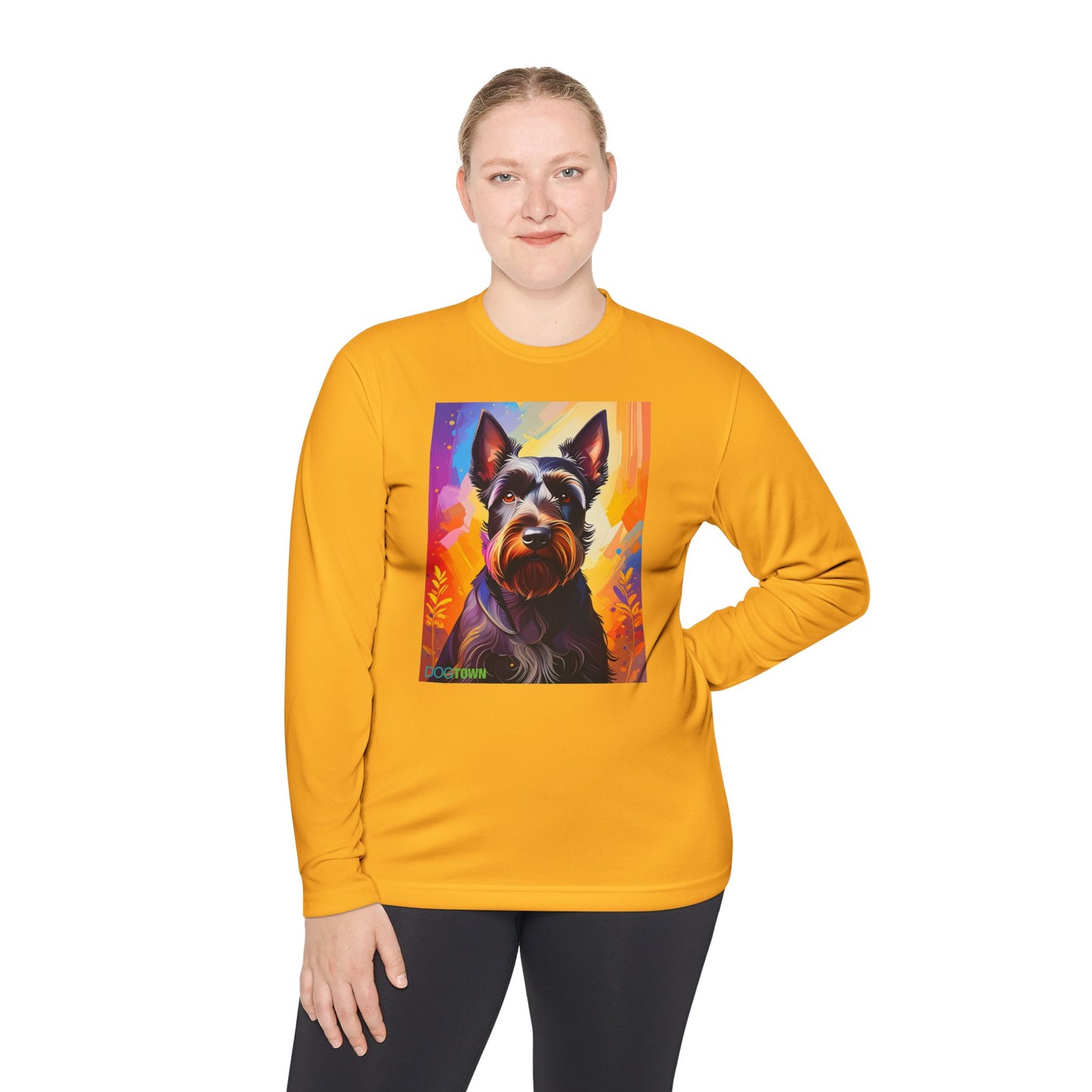 Pup Art Canvas Sport Long Sleeve Tee (Scottish Terrier)