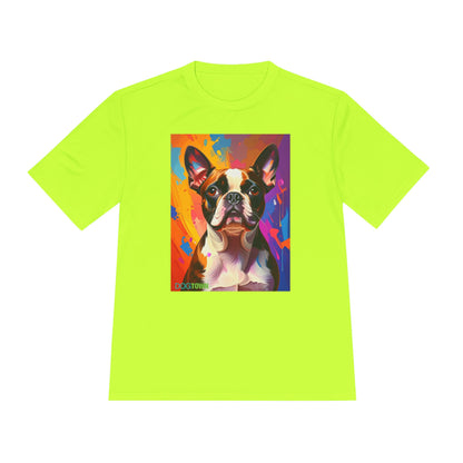 Pup Art Canvas Unisex Moisture Wicking Tee (Boston Terrier)