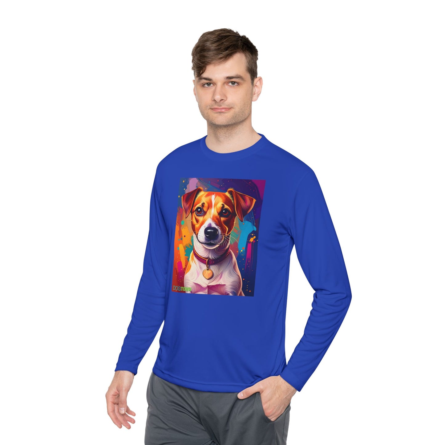 Pup Art Canvas Sport Long Sleeve Tee (Jack Russell Terrier)