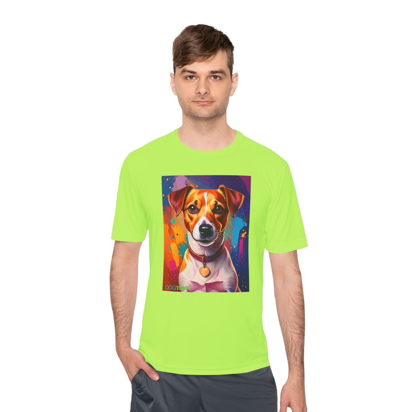 Pup Art Canvas Unisex Moisture Wicking Tee (Jack Russell Terrier)