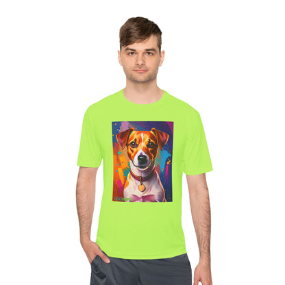 Pup Art Canvas Unisex Moisture Wicking Tee (Jack Russell Terrier)
