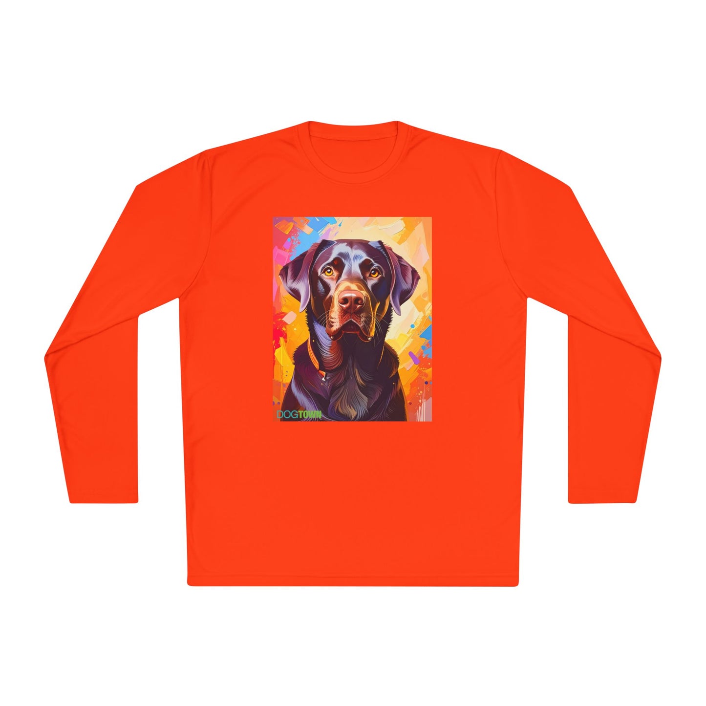 Pup Art Canvas Sport Long Sleeve Tee (Chocolate Lab)