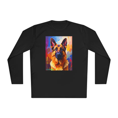 Pup Art Canvas Sport Long Sleeve Tee (German Shepherd)