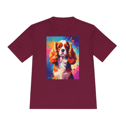 Pup Art Canvas Unisex Moisture Wicking Tee (Cavalier King Charles Spaniel)