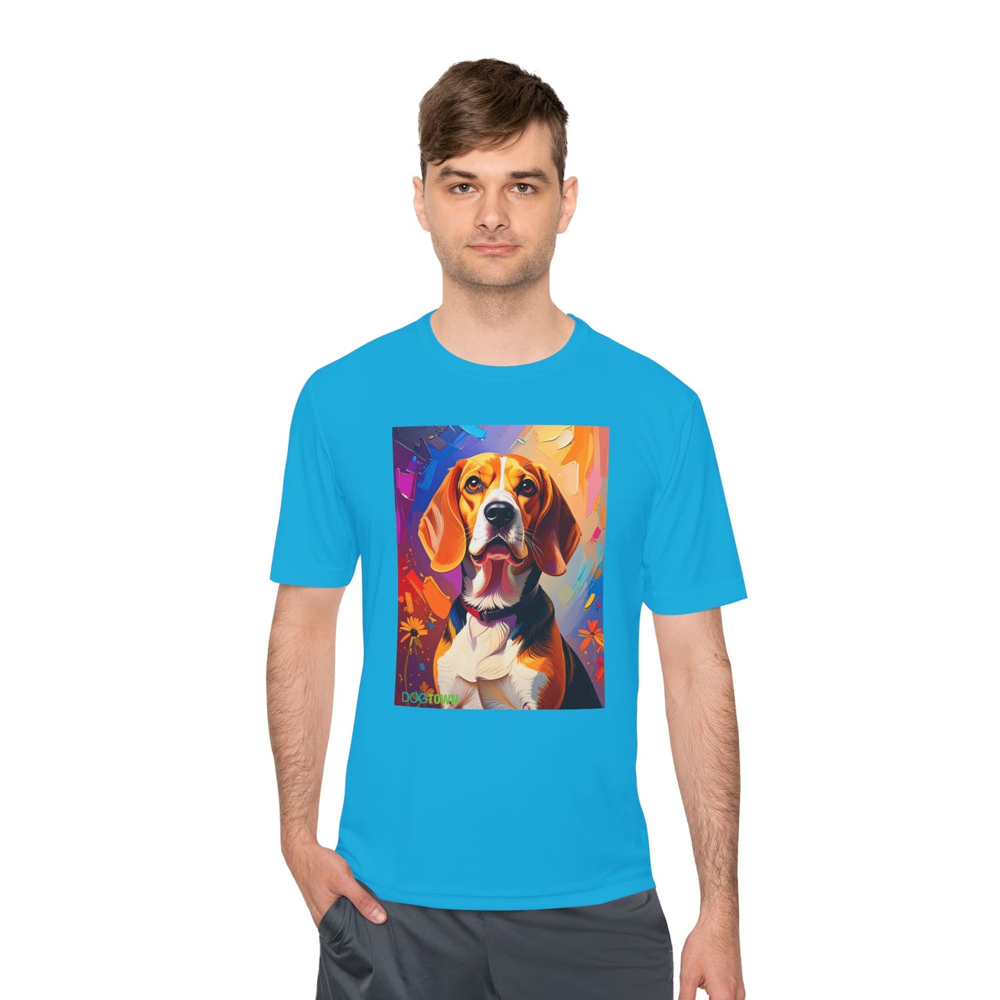 Pup Art Canvas Unisex Moisture Wicking Tee (Beagle)
