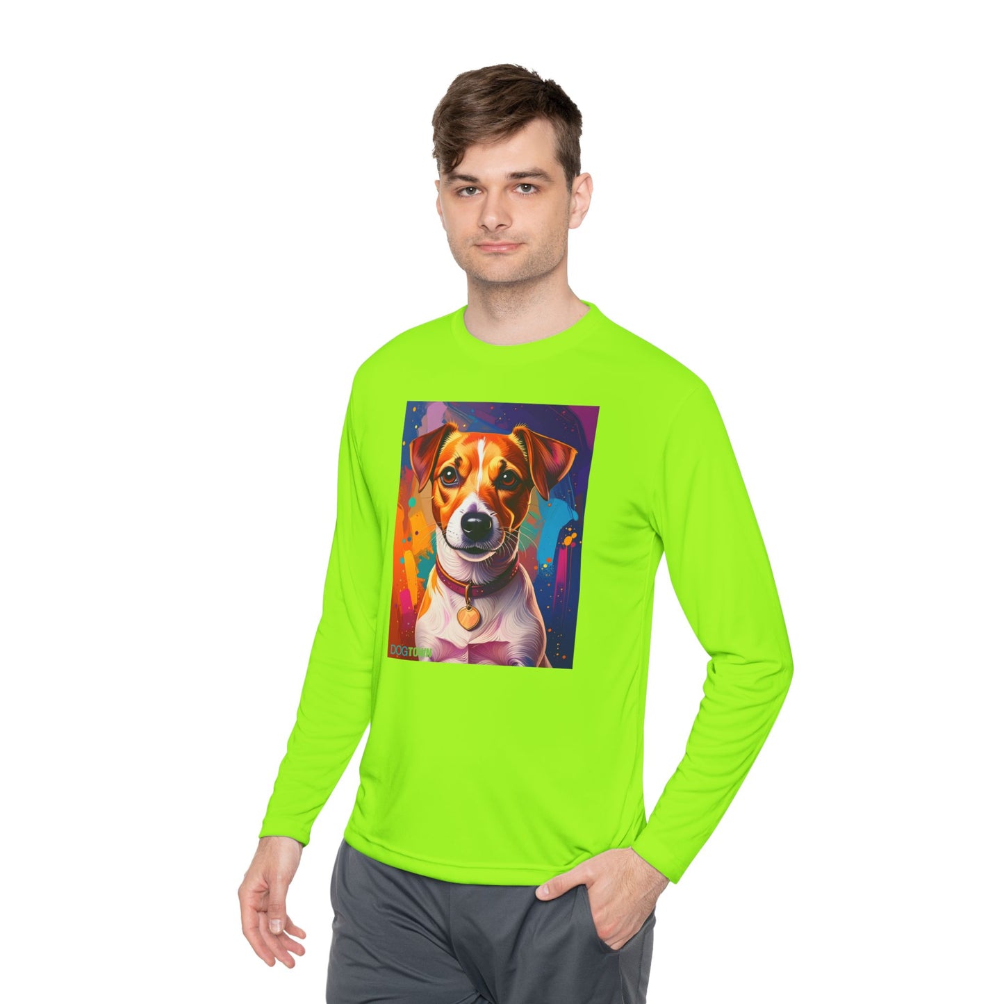 Pup Art Canvas Sport Long Sleeve Tee (Jack Russell Terrier)
