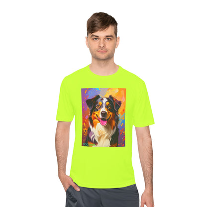 Pup Art Canvas Unisex Moisture Wicking Tee (Australian Shepherd)