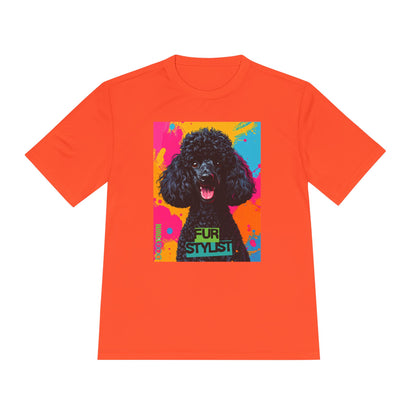Dogtown Fur Stylist Groomer Short Sleeve Shirt (Colorful with Black Poodle)
