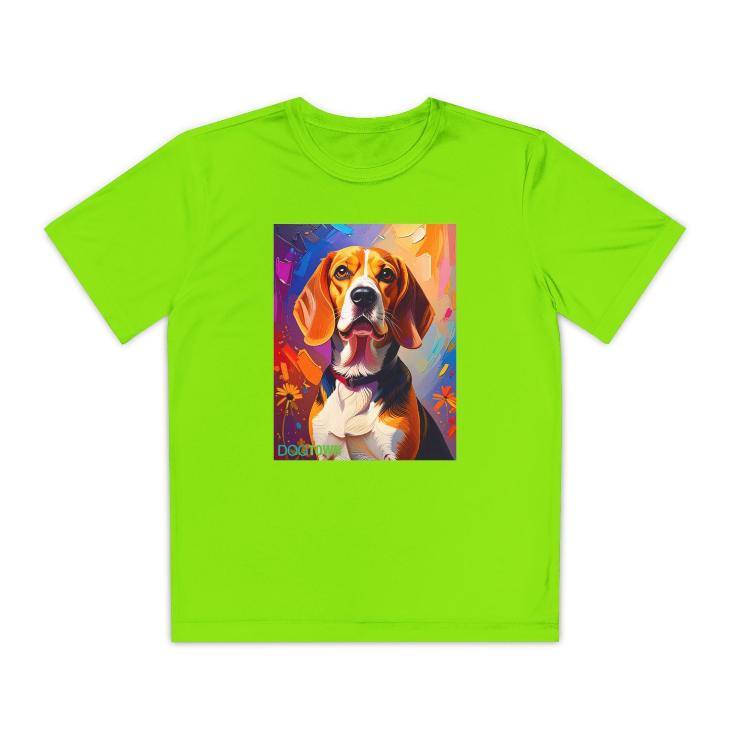 Pup Art Canvas - Kid's Sport Short Sleeve Tee (Beagle)