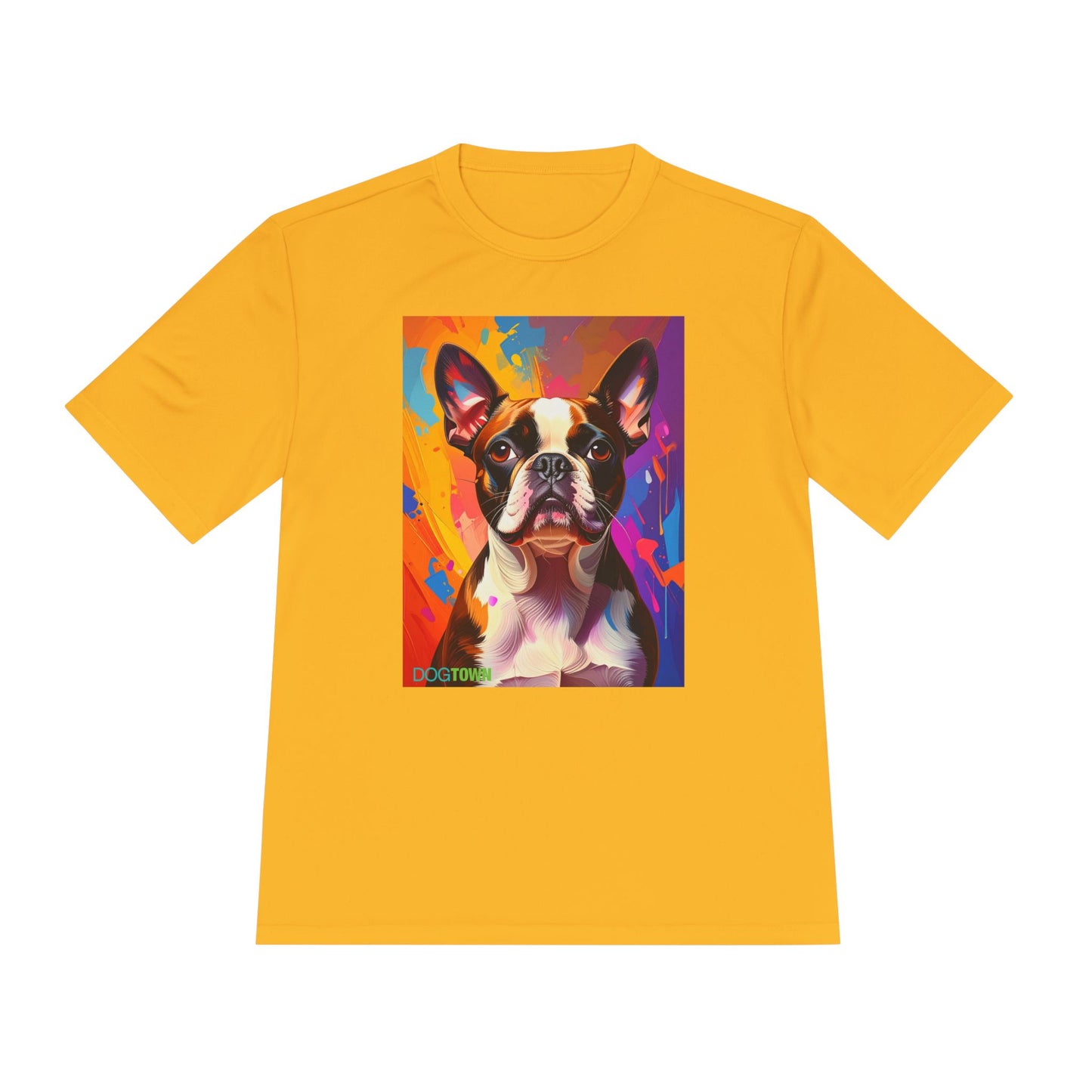 Pup Art Canvas Unisex Moisture Wicking Tee (Boston Terrier)