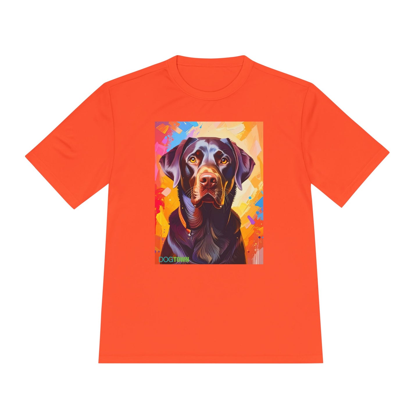 Pup Art Canvas Unisex Moisture Wicking Tee (Chocolate Lab)