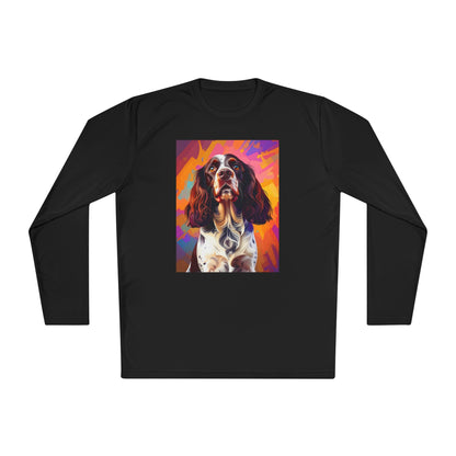 Pup Art Canvas Sport Long Sleeve Tee (English Springer Spaniel - 2)