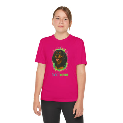 2025 Breed Collection - Kid's Polyester Thin Short Sleeve Tee - Black and Tan Cavalier King Charles Spaniel