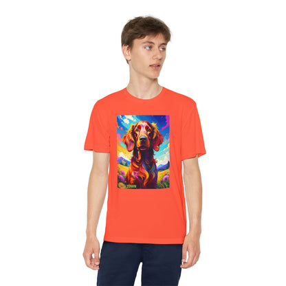 Pup Art Canvas - Kid's Sport Short Sleeve Tee (Irish Setter)