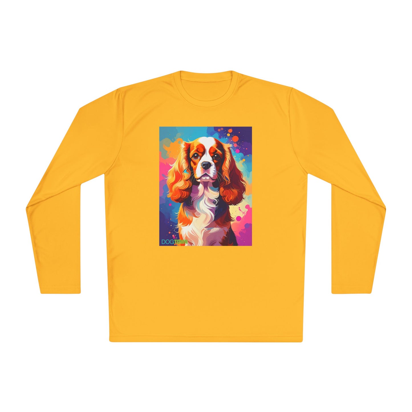 Pup Art Canvas Sport Long Sleeve Tee (Cavalier King Charles Spaniel)