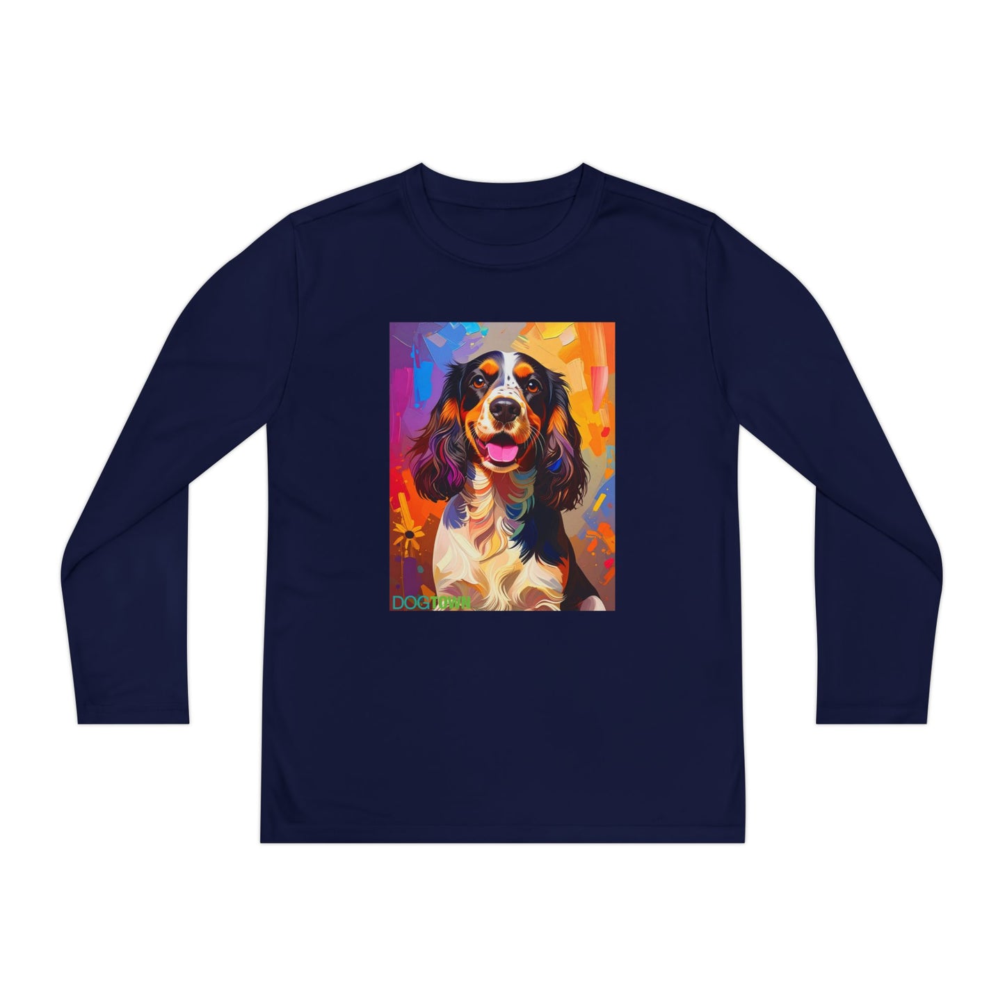 Pup Art Canvas - Kid's Sport Long Sleeve Tee (English Springer Spaniel)