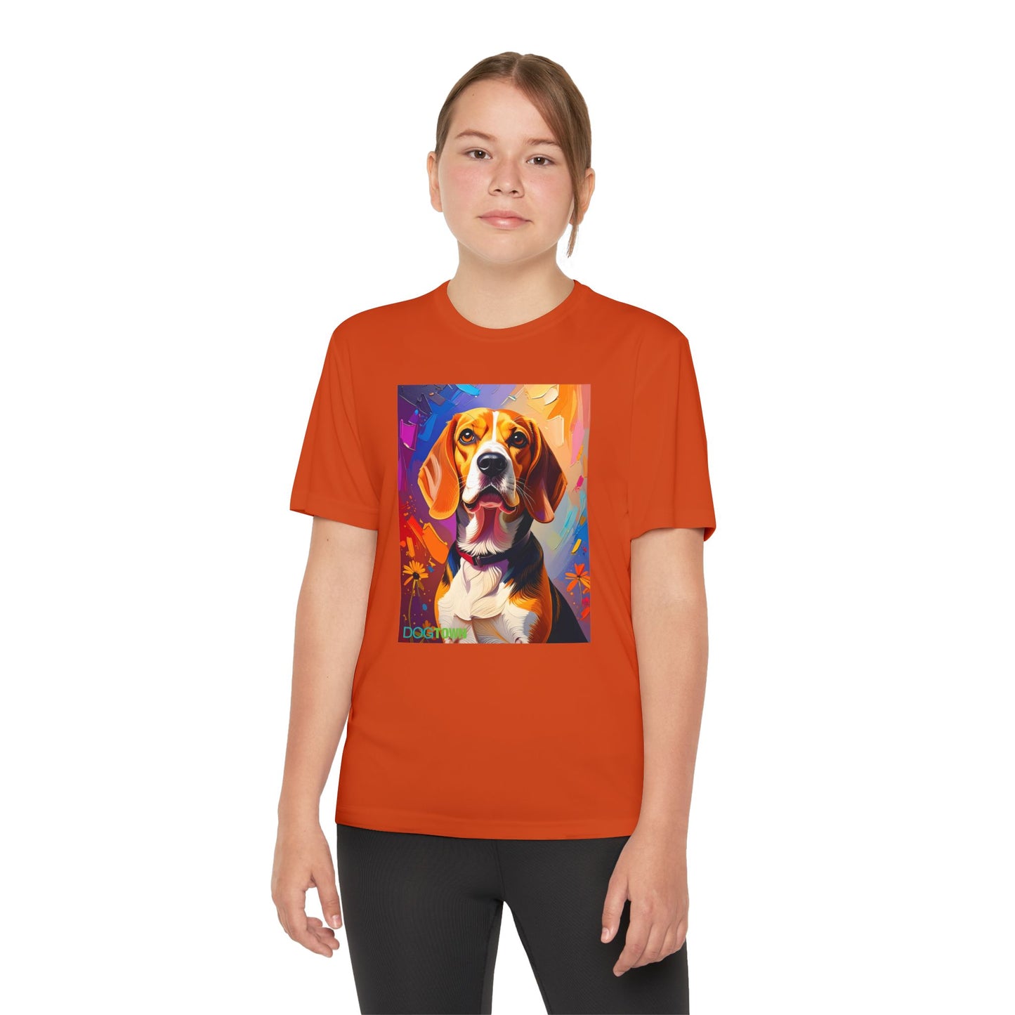 Pup Art Canvas - Kid's Sport Short Sleeve Tee (Beagle)