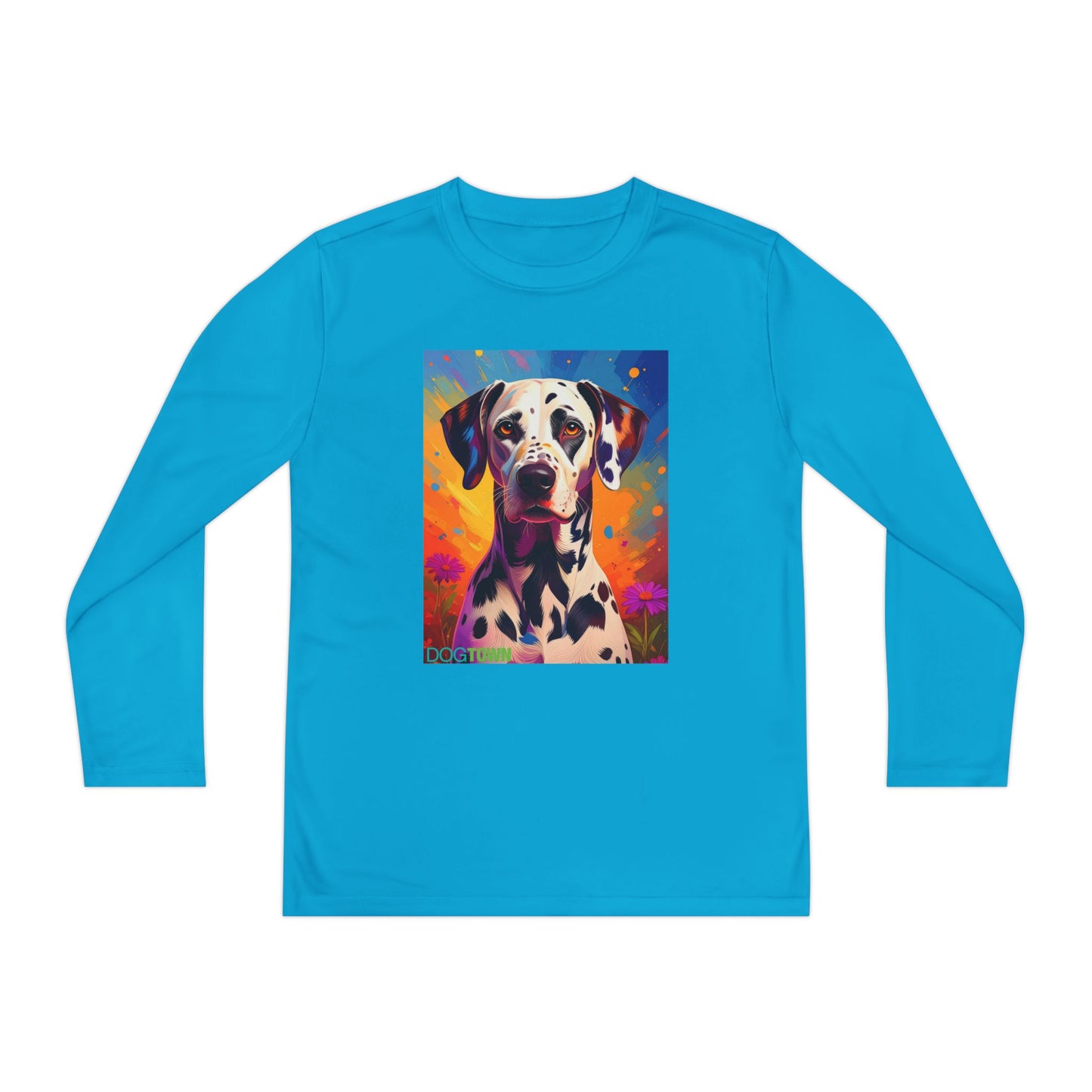 Pup Art Canvas - Kid's Sport Long Sleeve Tee (Dalmatian)