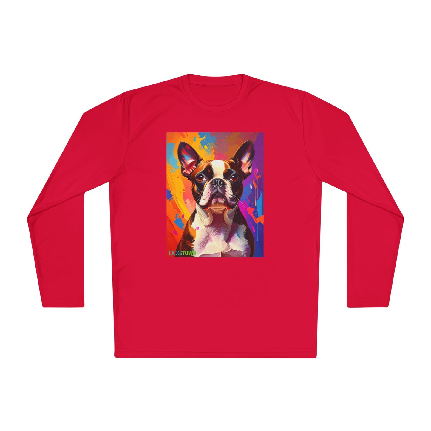 Pup Art Canvas Sport Long Sleeve Tee (Boston Terrier)