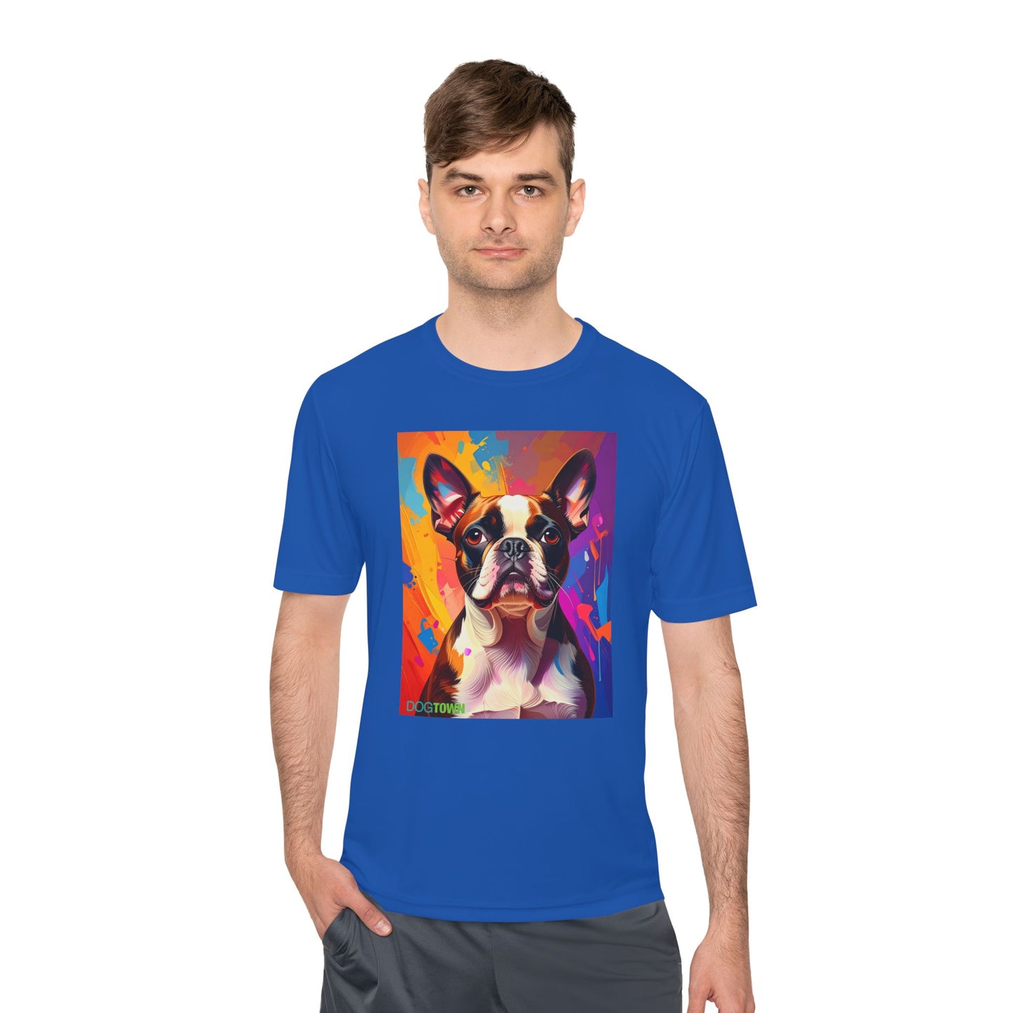 Pup Art Canvas Unisex Moisture Wicking Tee (Boston Terrier)