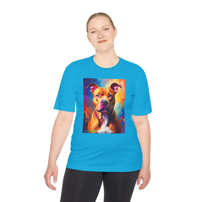 Pup Art Canvas Unisex Moisture Wicking Tee (Pit Bull)