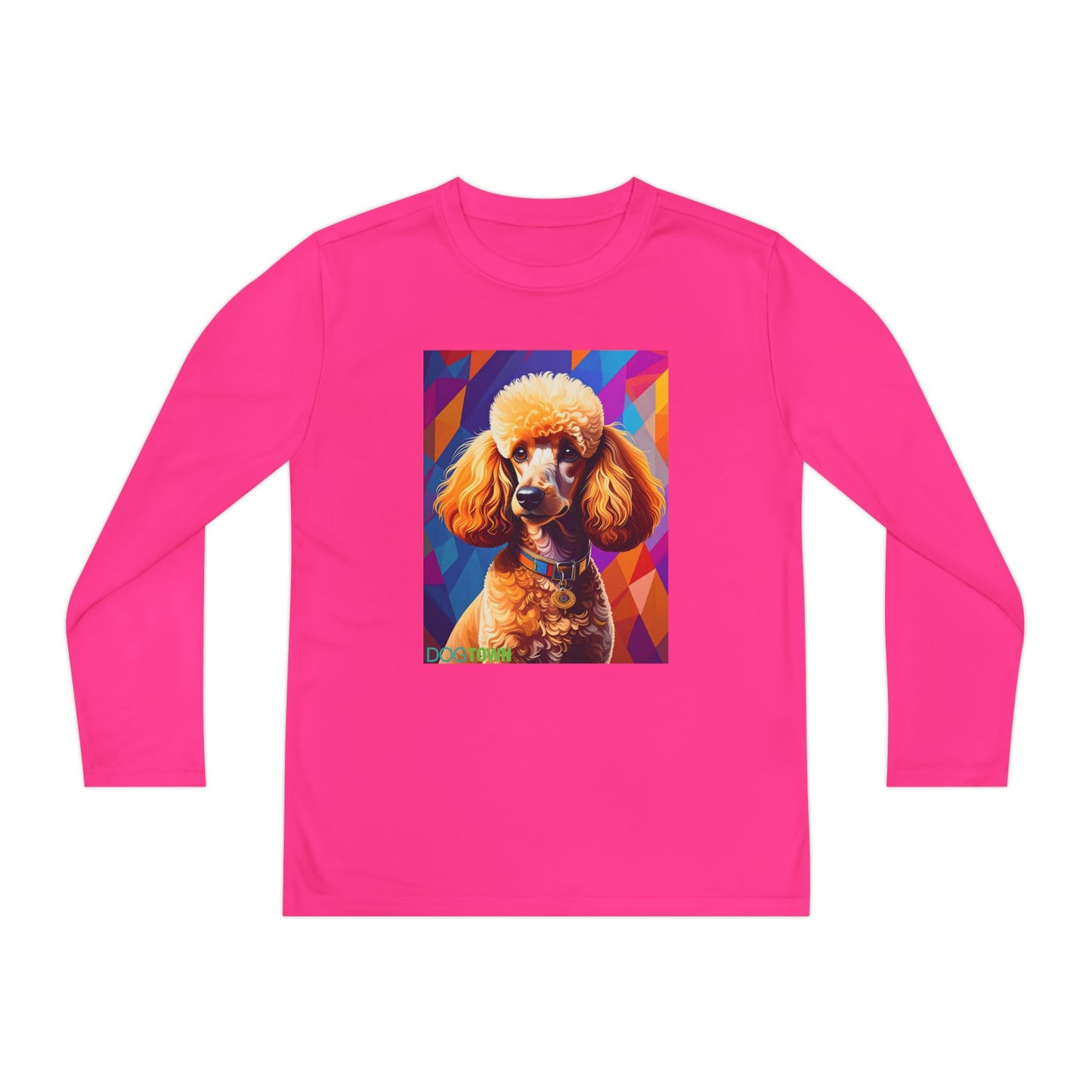 Pup Art Canvas - Kid's Sport Long Sleeve Tee (Toy Poodle)