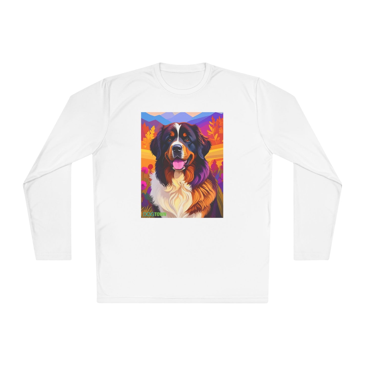 Pup Art Canvas Sport Long Sleeve Tee (Bernese Mountain Dog)