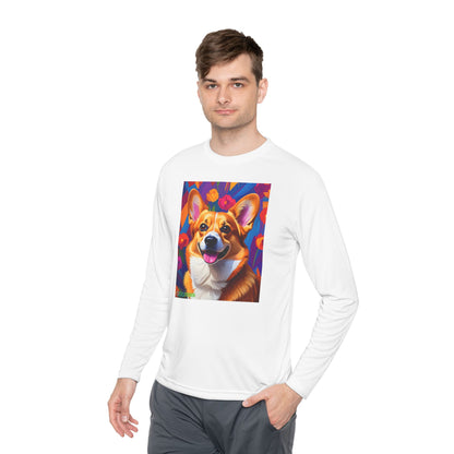 Pup Art Canvas Sport Long Sleeve Tee (Corgi)