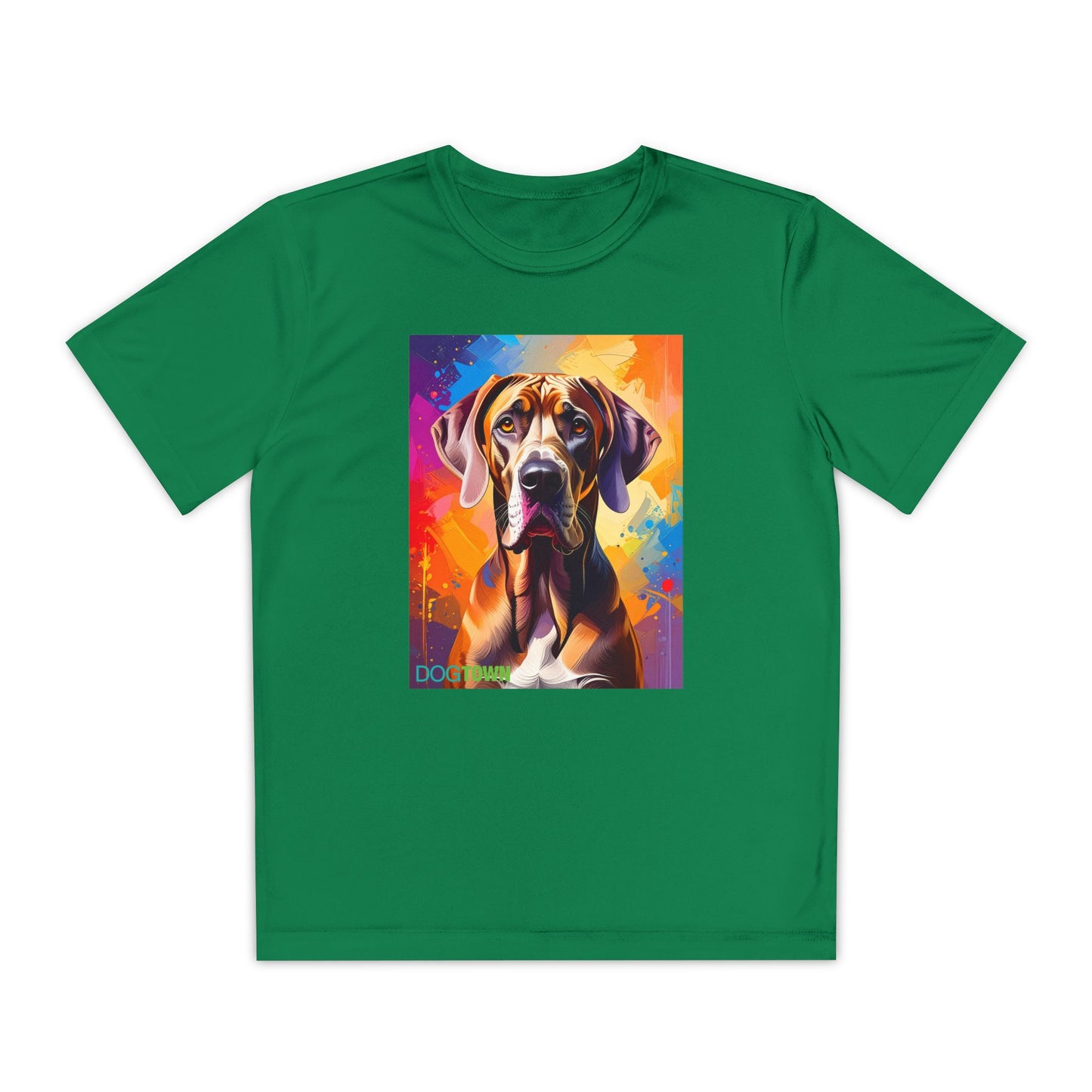 Pup Art Canvas - Kid's Sport Short Sleeve Tee (Great Dane)