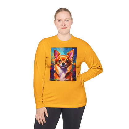 Pup Art Canvas Sport Long Sleeve Tee (Chihuahua)