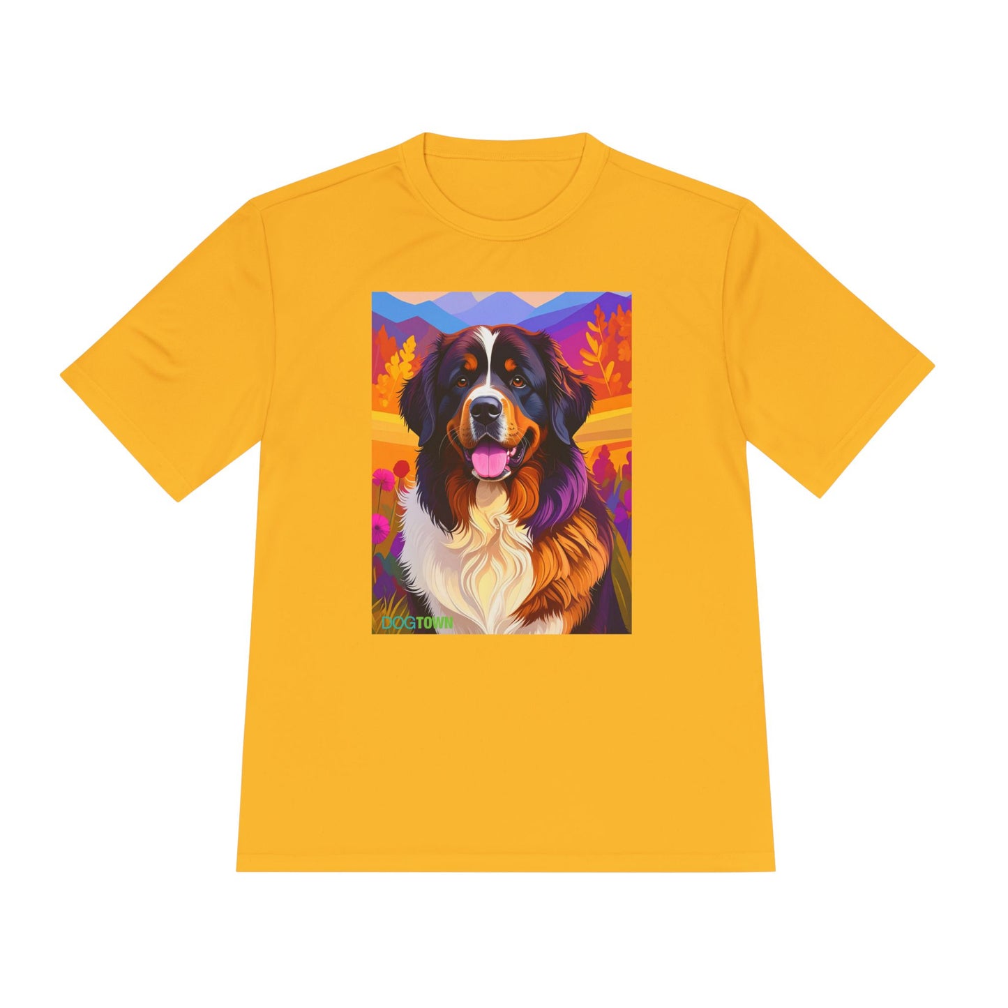 Pup Art Canvas Unisex Moisture Wicking Tee (Bernese Mountain Dog)