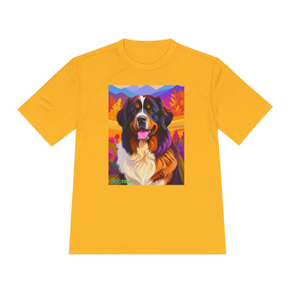 Pup Art Canvas Unisex Moisture Wicking Tee (Bernese Mountain Dog)