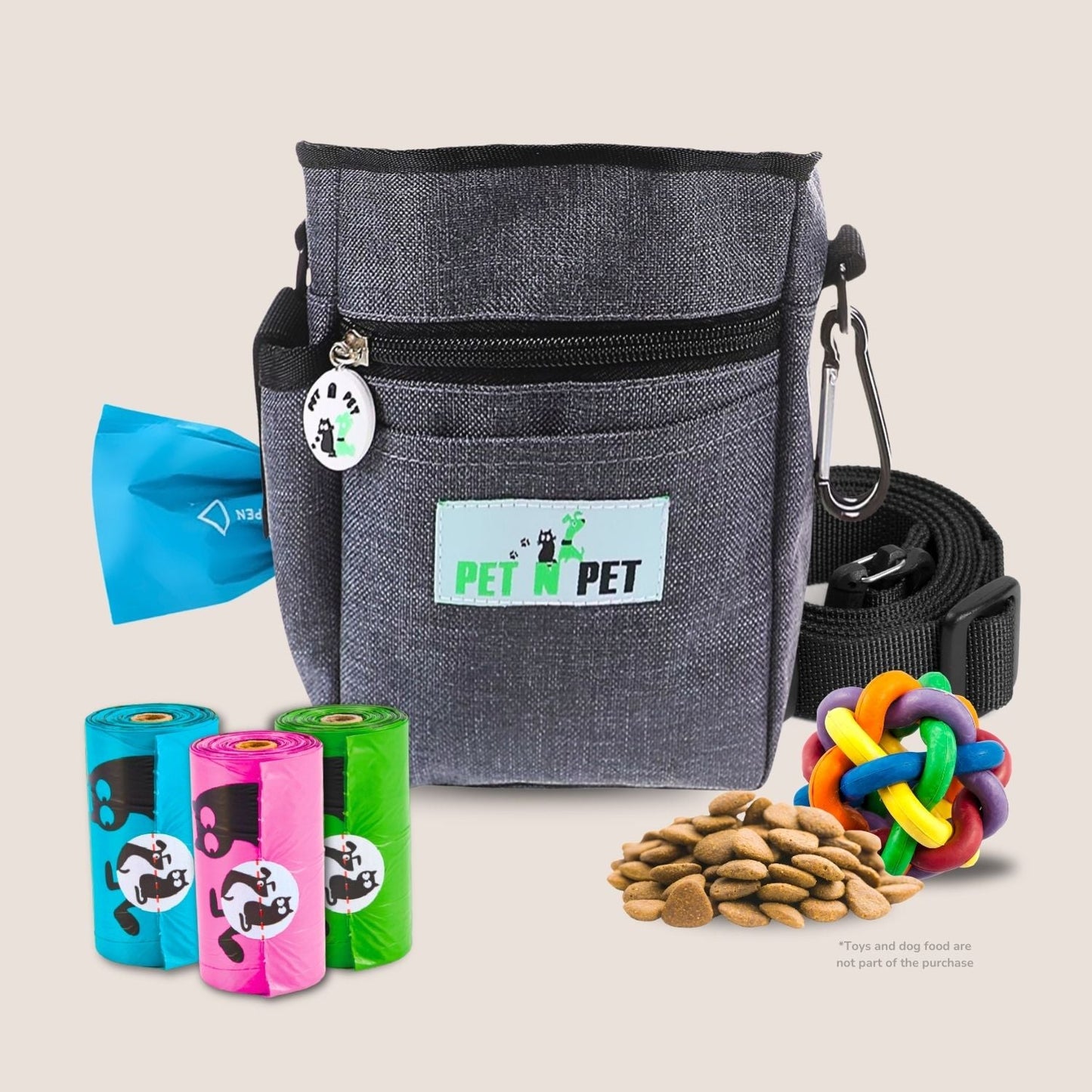 Dog Treat Pouch with 3 Rolls of Poop Bags