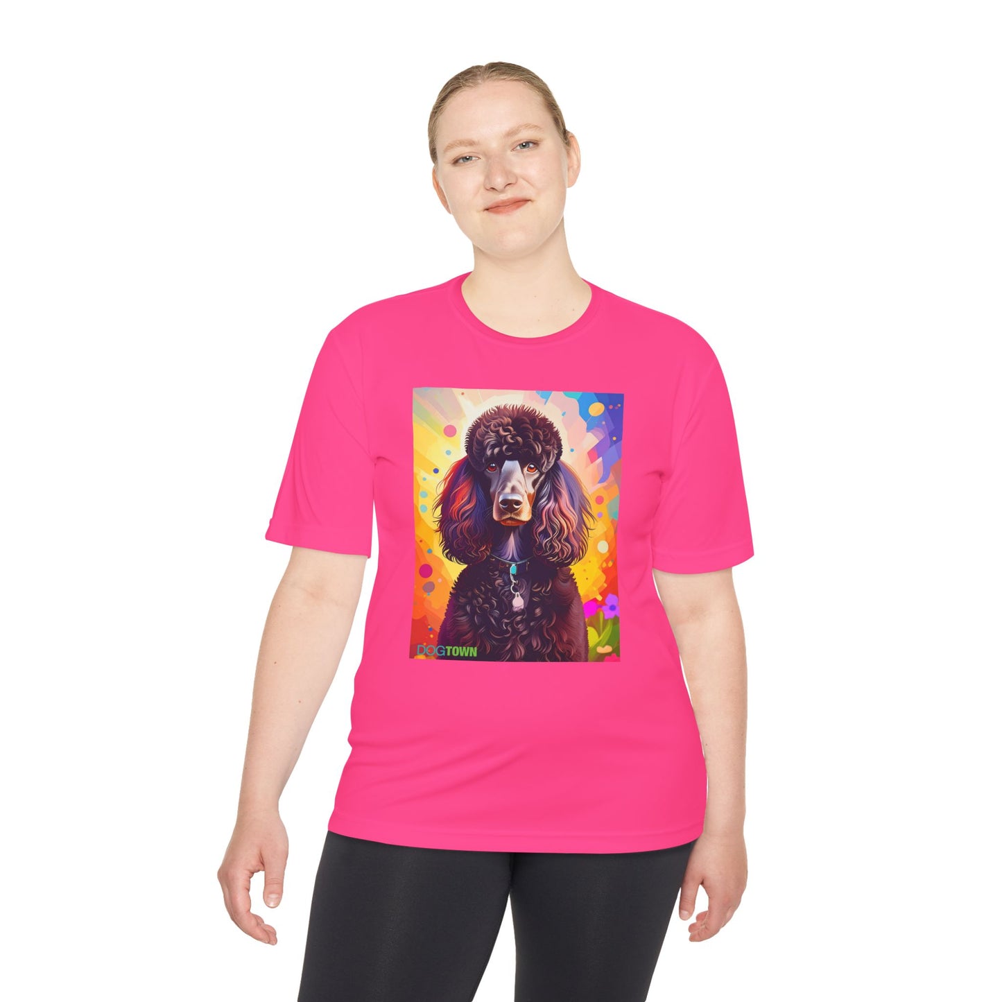 Pup Art Canvas Unisex Moisture Wicking Tee (Poodle Standard)