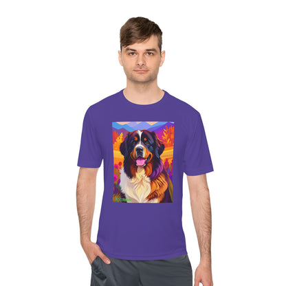Pup Art Canvas Unisex Moisture Wicking Tee (Bernese Mountain Dog)