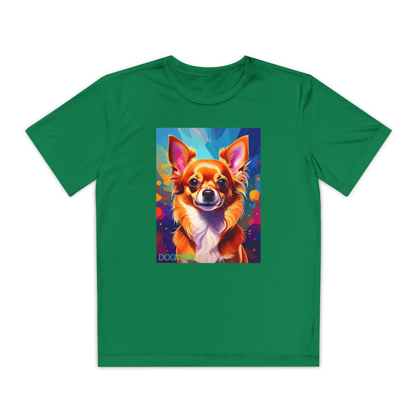 Pup Art Canvas - Kid's Sport Short Sleeve Tee (Chihuauha)