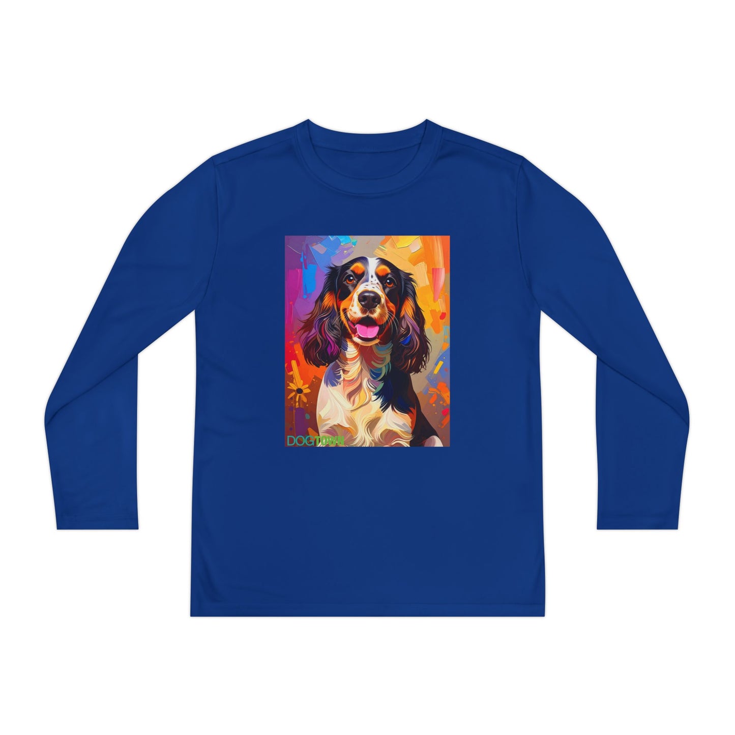 Pup Art Canvas - Kid's Sport Long Sleeve Tee (English Springer Spaniel)