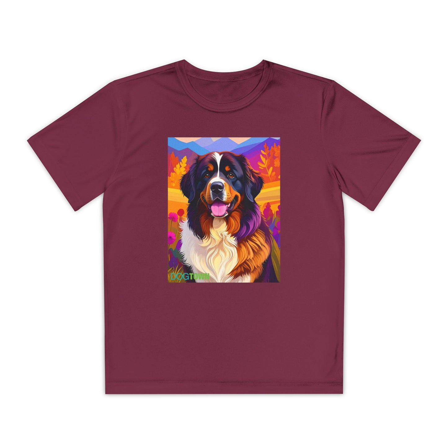 Pup Art Canvas - Kid's Sport Short Sleeve Tee (Bernese Mountain Dog)