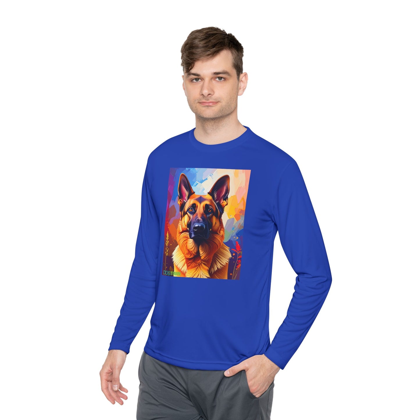 Pup Art Canvas Sport Long Sleeve Tee (German Shepherd)