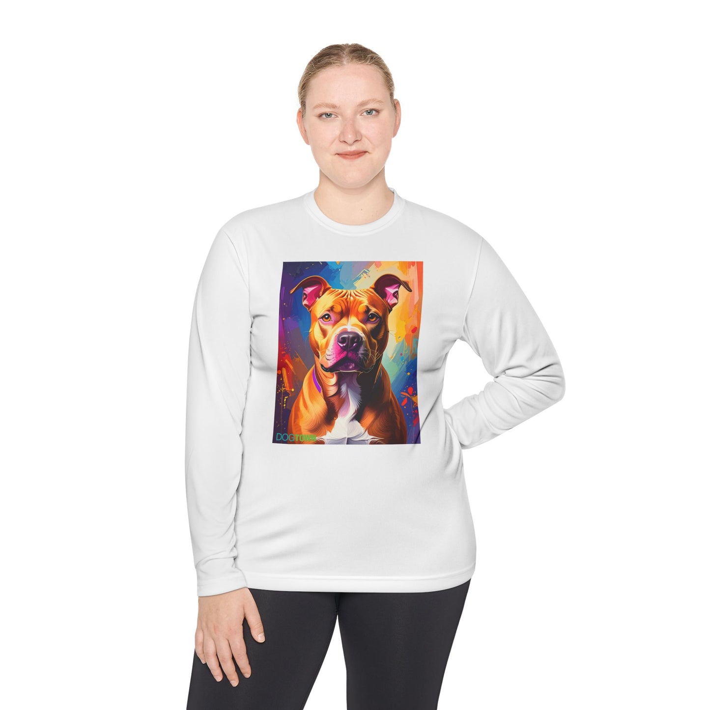 Pup Art Canvas Sport Long Sleeve Tee (Pit Bull)